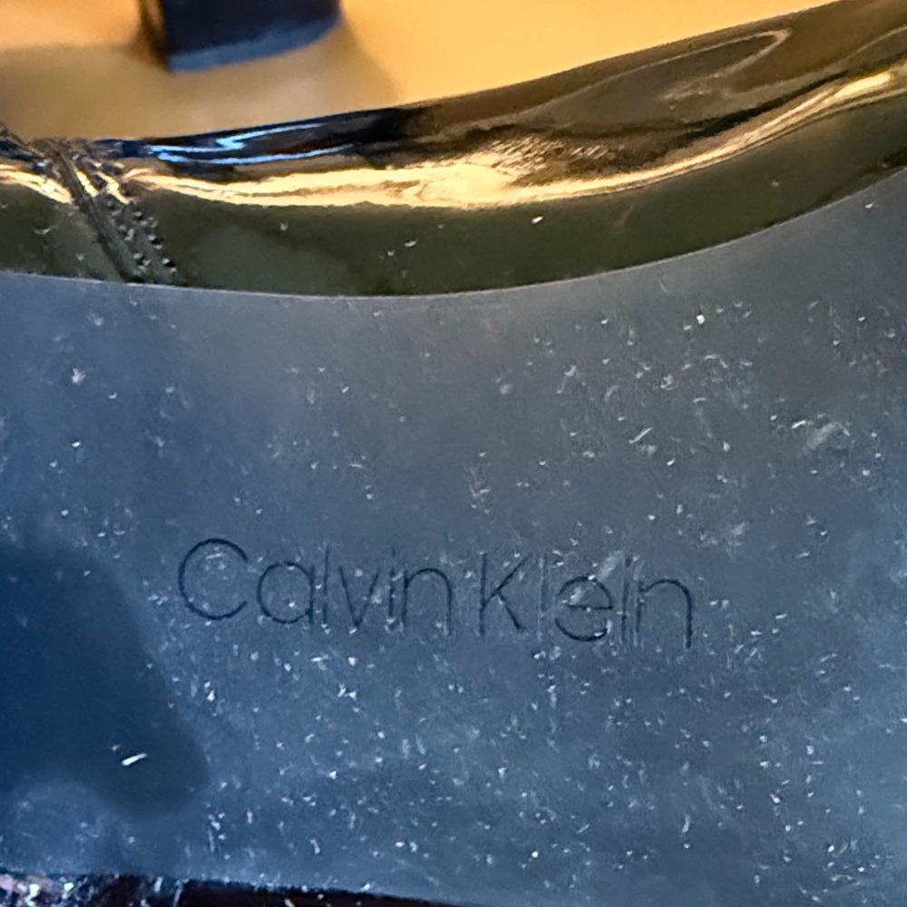 Calvin Klein Shiny Black Ankle Booties - Picture 2 of 9